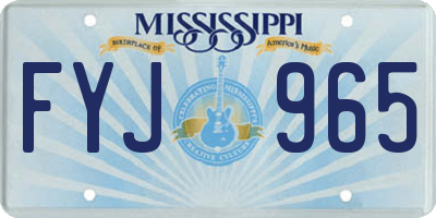 MS license plate FYJ965
