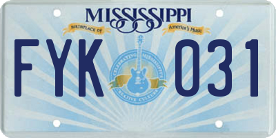 MS license plate FYK031