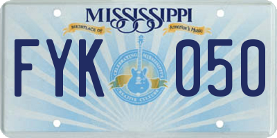 MS license plate FYK050