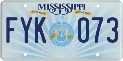 MS license plate FYK073