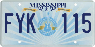 MS license plate FYK115