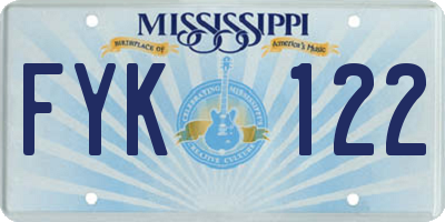 MS license plate FYK122