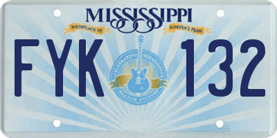 MS license plate FYK132