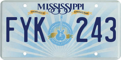 MS license plate FYK243