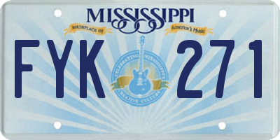 MS license plate FYK271