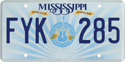 MS license plate FYK285