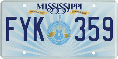 MS license plate FYK359