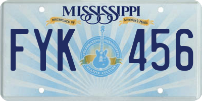 MS license plate FYK456