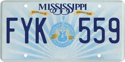 MS license plate FYK559