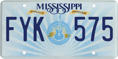 MS license plate FYK575