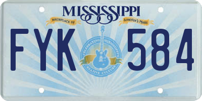 MS license plate FYK584