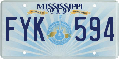 MS license plate FYK594