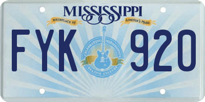 MS license plate FYK920