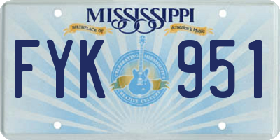 MS license plate FYK951