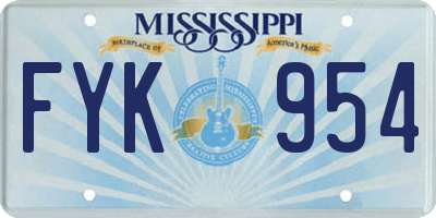 MS license plate FYK954