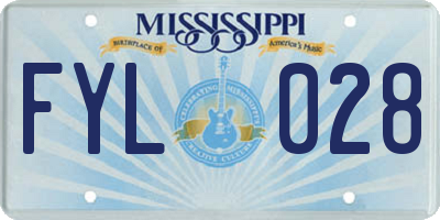 MS license plate FYL028