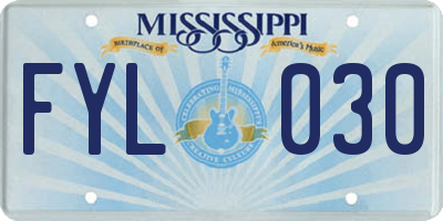 MS license plate FYL030