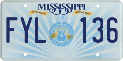 MS license plate FYL136