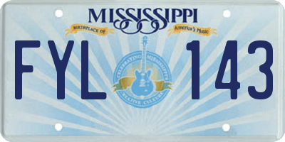 MS license plate FYL143