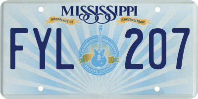 MS license plate FYL207