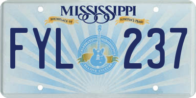 MS license plate FYL237