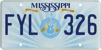 MS license plate FYL326