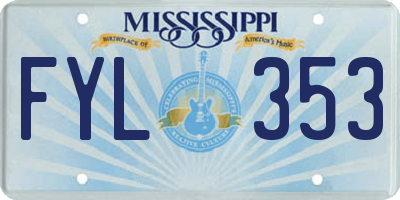 MS license plate FYL353