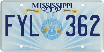 MS license plate FYL362