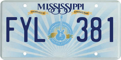 MS license plate FYL381