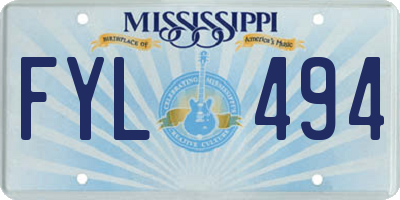MS license plate FYL494
