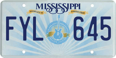 MS license plate FYL645