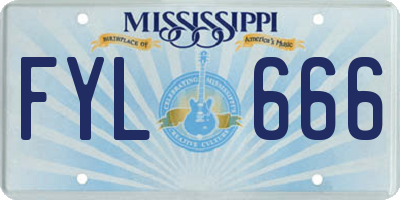 MS license plate FYL666