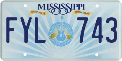 MS license plate FYL743