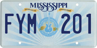 MS license plate FYM201