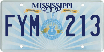MS license plate FYM213