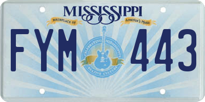 MS license plate FYM443