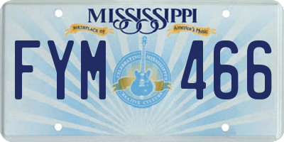MS license plate FYM466