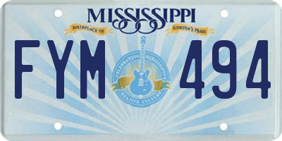 MS license plate FYM494