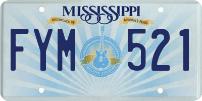 MS license plate FYM521