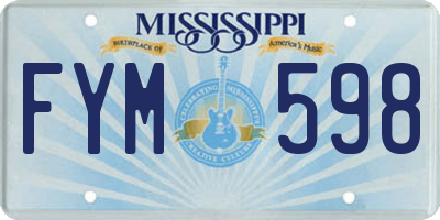 MS license plate FYM598