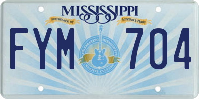 MS license plate FYM704