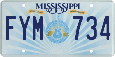 MS license plate FYM734