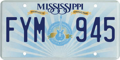 MS license plate FYM945