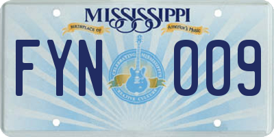 MS license plate FYN009