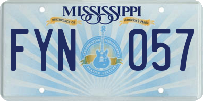 MS license plate FYN057