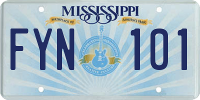 MS license plate FYN101