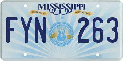 MS license plate FYN263