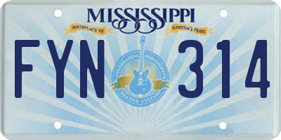 MS license plate FYN314