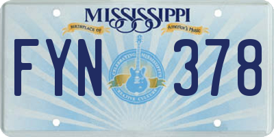 MS license plate FYN378