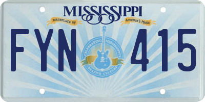 MS license plate FYN415